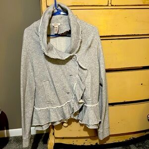 EUC Sundance ruffle blazer in sweatshirt material